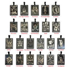 22 Stks Tarot Charms Hangers Kaart Zwart Rvs Bulk voor Sieraden Ketting DIY Benodigdheden, Originele Sieraden Accessoires Set 47 x 24 mm