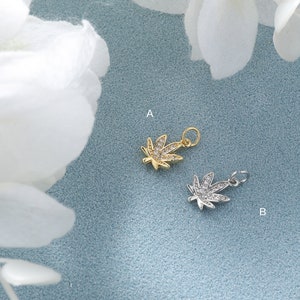 18K Gold filled Exquisite Leaf Crystal Pendant,Original Design Necklace for Women＆Men,DIY Jewelry Supply,Gift for her