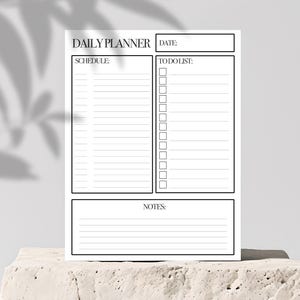 Dark Grey Daily Planner: Printable Journaling Page (Digital Download)