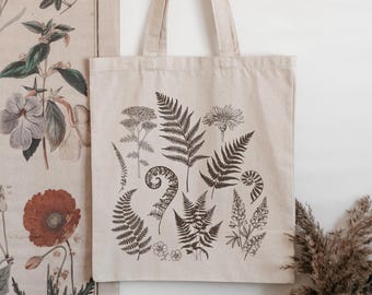 Torba typu Tote z motywem paproci, prezent dla miłośnika roślin, torba botaniczna, torba ogrodnika, torba typu Tote z motywem przyrody, prezent z PNW, prezent dla miłośnika wyjść na zewnątrz, torba typu Tote z motywem lasu i parku narodowego
