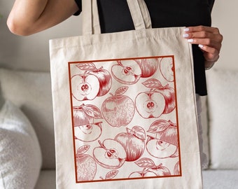 Apple Tote Bag | Granny Square Bag | Crochet Apple Keychain | Bag