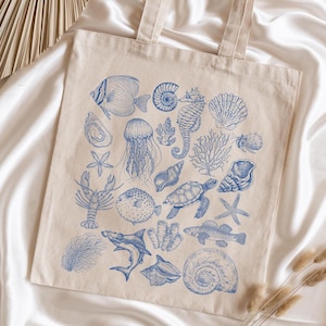 Coastal Tote Bag, Ocean tote Bag, Destination Wedding Tote, Coastal Bachelorette, Coastal cowboy, Fish tote bag, Shark Tote, Beach Bag