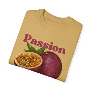 Passion fruit Tshirt Unisex Comfort Colors Shirt Vintage Fruit Tshirt Tropical Shirt Food Shirt Oversized T Foodie Gift Tropical Fruit image 4