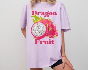 Koszulka z owocami smoka Unisex Comfort Colors Koszulka z owocami Koszulka z tropikalną koszulką Koszulka z jedzeniem Koszulka oversize Prezent dla smakoszy Tropikalny owoc Odzież uliczna