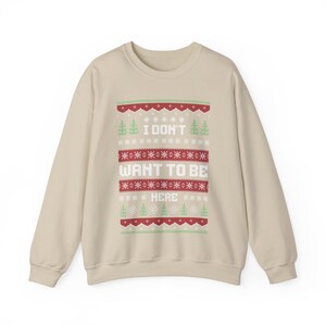 Antisoziales Weihnachts-Sweatshirt Unisex Lustig Rundhalsausschnitt Trockener Humor Weihnachten I dont want to be here Antisoziales hässliches Weihnachts-Sweatshirt Bild 9