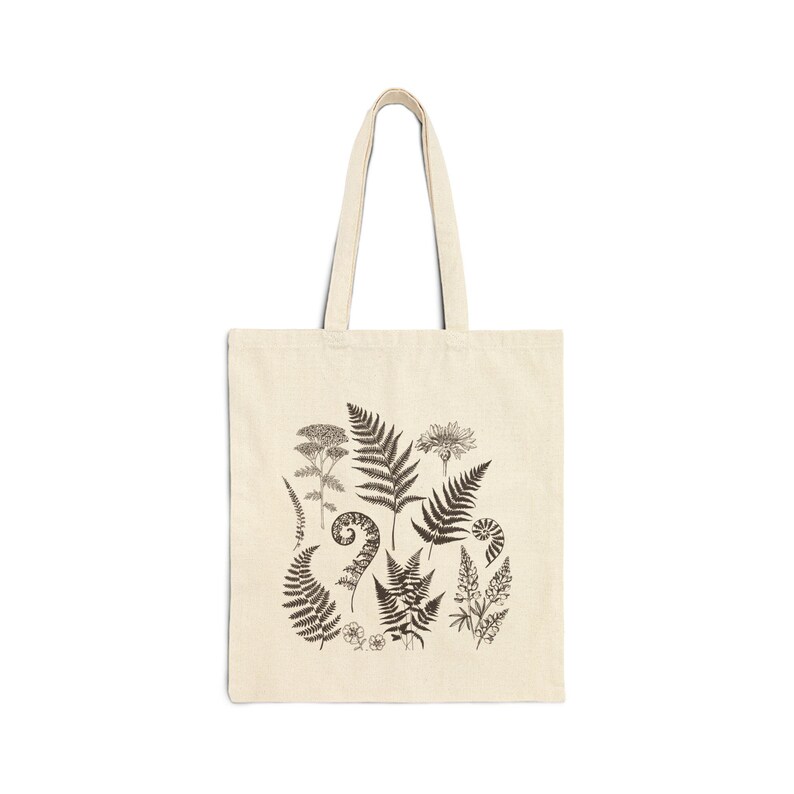 Fern Tote Bag, Plant Lover Gift, Botanical Bag, Gardener Tote, Nature Tote bag, PNW Gift, Out Door Lover Gift, Forest ,National park Tote image 5