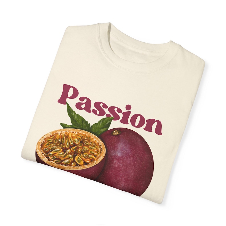 Passion fruit Tshirt Unisex Comfort Colors Shirt Vintage Fruit Tshirt Tropical Shirt Food Shirt Oversized T Foodie Gift Tropical Fruit image 2