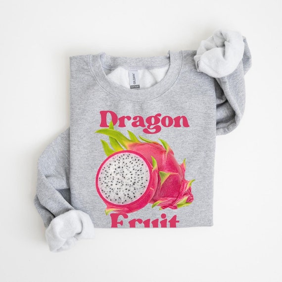 Dragon Fruit Sweatshirt Unisex Fruit Crewneck Tropical Hoodie Food Shirt Oversized T Foodie Gift  Tropical Fruit Streetwear Coastal Vibes