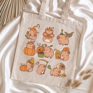 Capybara Halloween Trick or Treat Bag Capybara Tote Bag Capybara Tote Funny Capybara Halloween Funny Animal Tote Funny Halloween Vet Gift