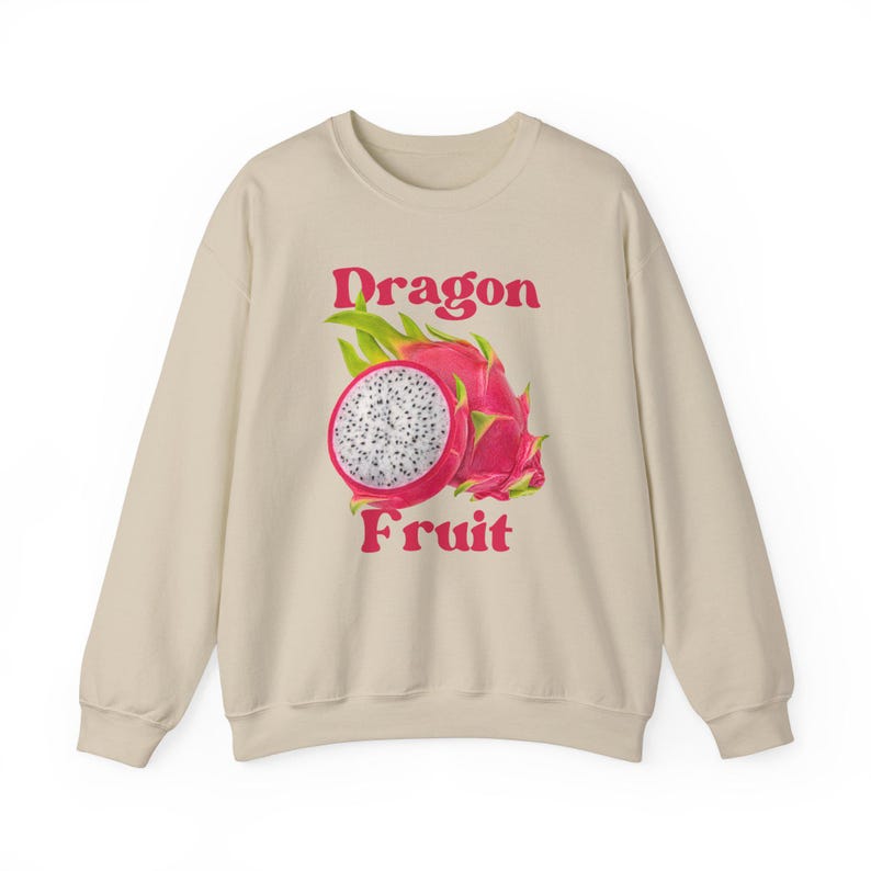 Dragon Fruit Sweatshirt Unisex Fruit Crewneck Tropical Hoodie Food Shirt Oversized T Foodie Gift Tropical Fruit Streetwear Coastal Vibes image 2
