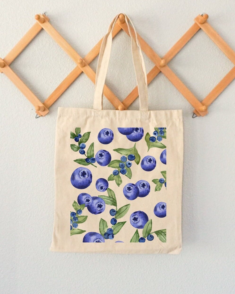 Watercolor Blueberry Tote Bag Italian Tote Bag Cottage Core Fruit Tote Garden Party Gift Farmers Market Tote Blueberry Aesthetic Berry Etsy