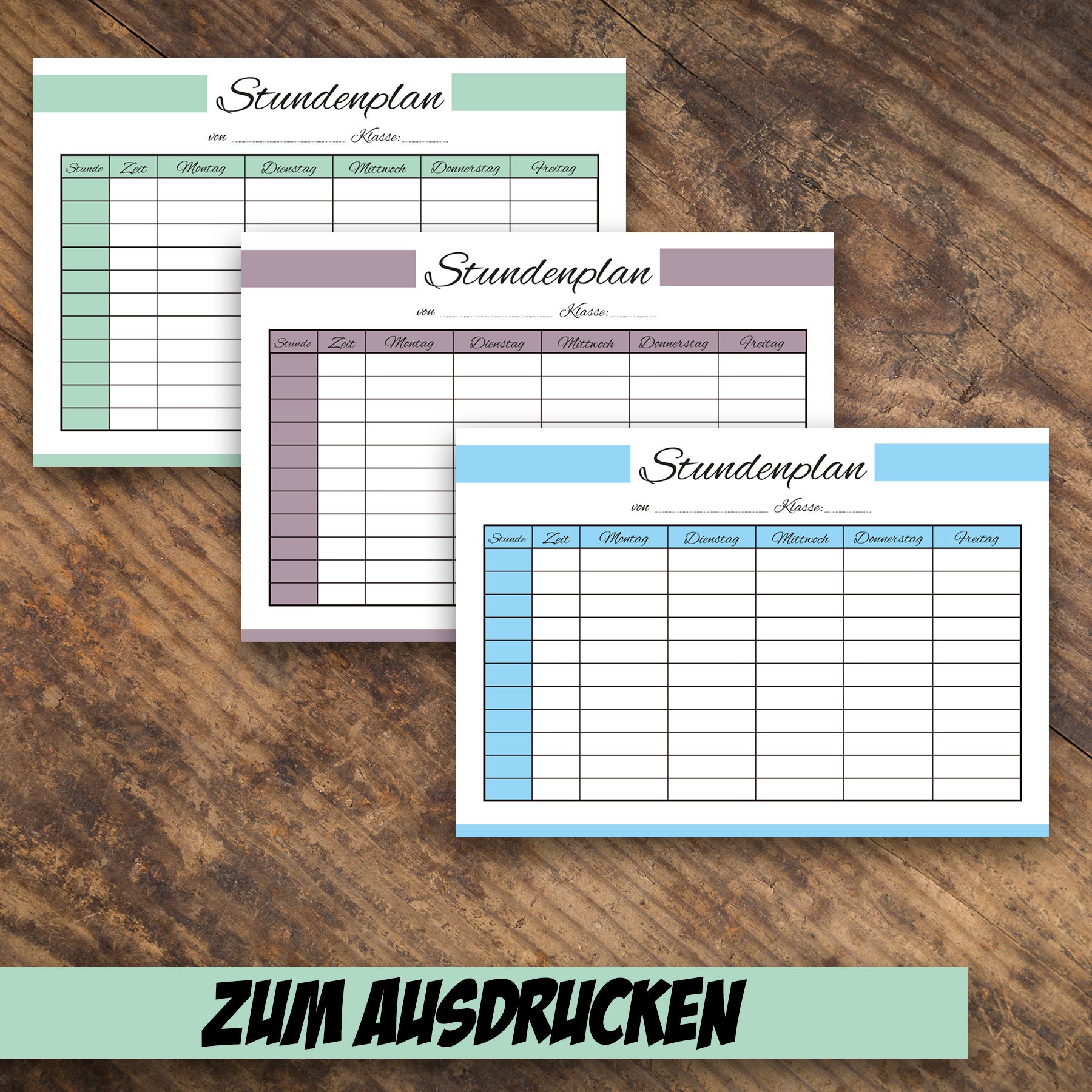 Digital/printable Timetable in 3 Different Colors for the Start of ...