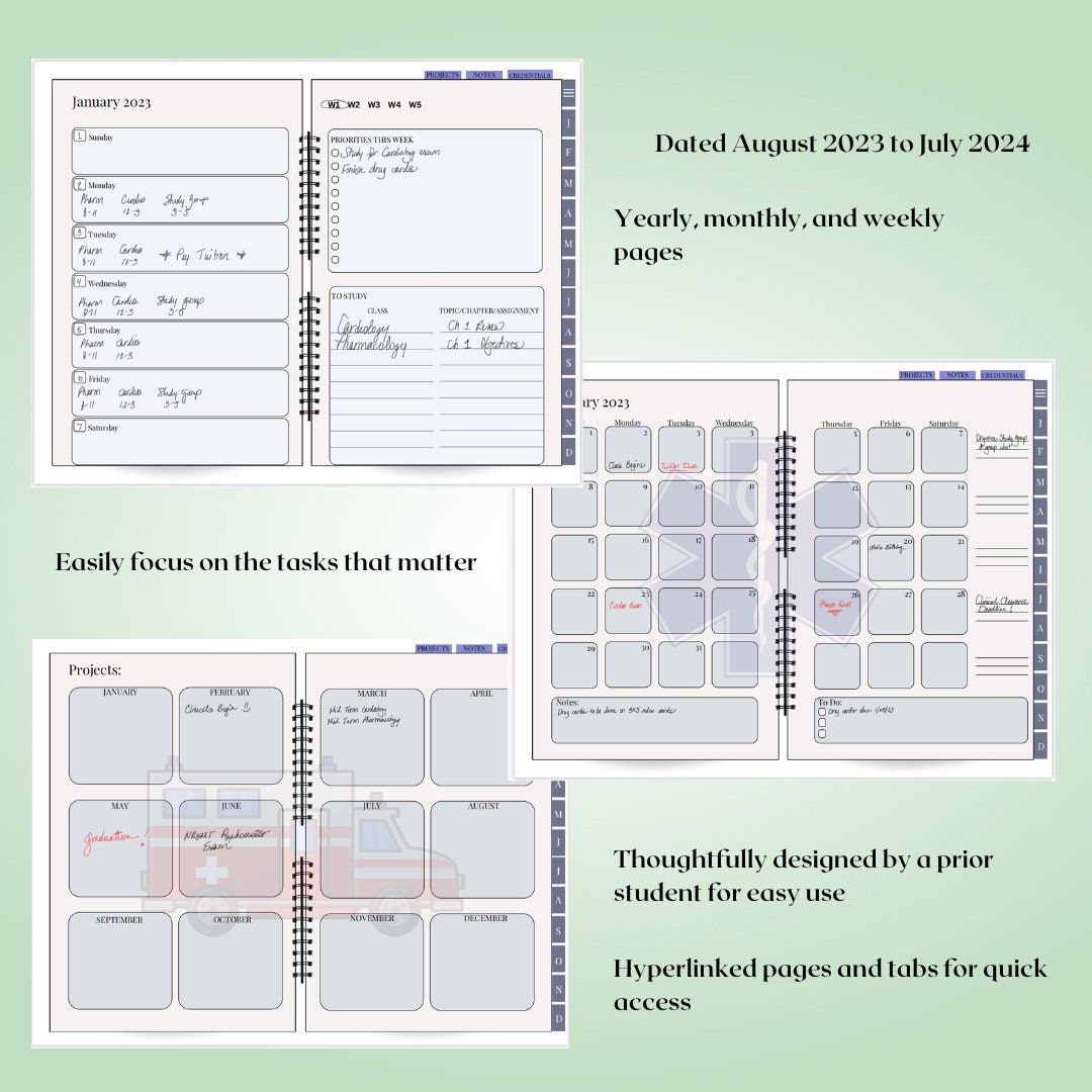 20232024 EMS Student Digital Calendar Planner Etsy