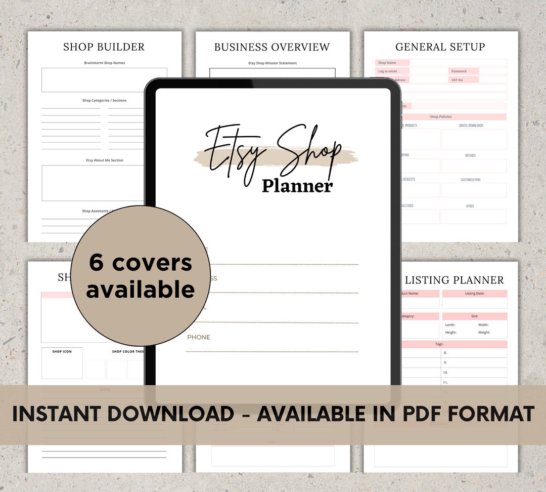 Etsy Shop Planner Printable for Etsy Sellers Business Plan Template ...