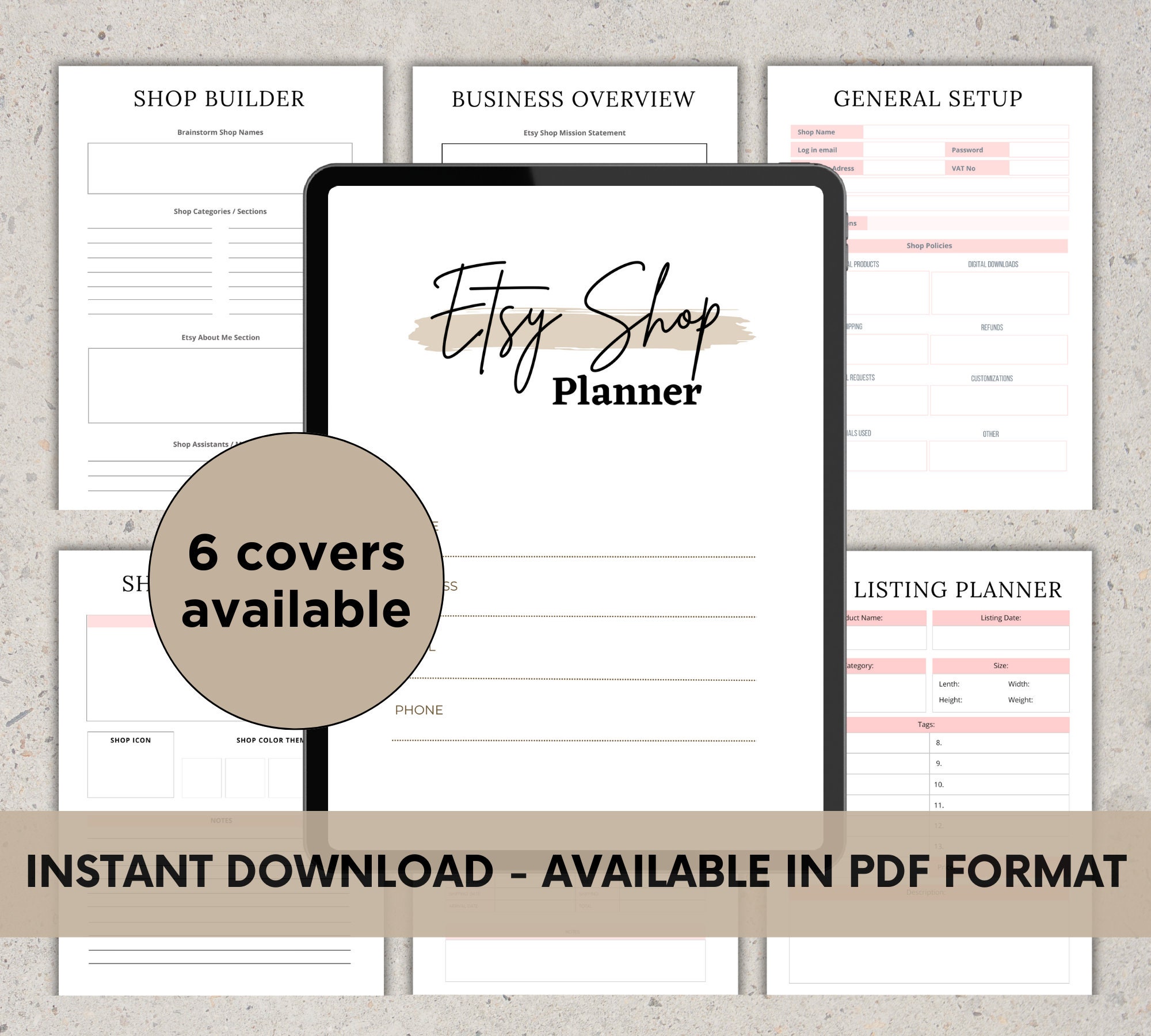 Etsy Shop Planner Printable for Etsy Sellers Business Plan Template ...