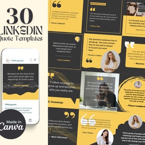 Linkedin Quote Templates Canva Editable LinkedIn Visual Content Templates Engagement Templates for LinkedIn Marketing Business Templates
