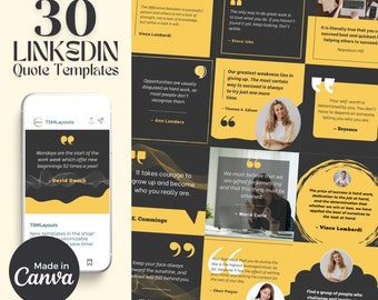 Linkedin Quote Templates Canva Editable LinkedIn Visual Content Templates Engagement Templates for LinkedIn Marketing Business Templates