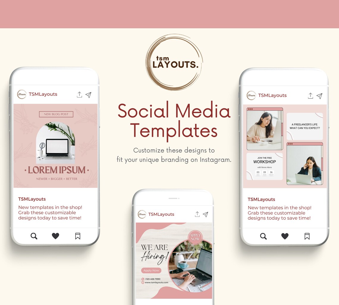 25 Pink INSTANT DOWNLOAD Professional Linkedin Templates - Etsy