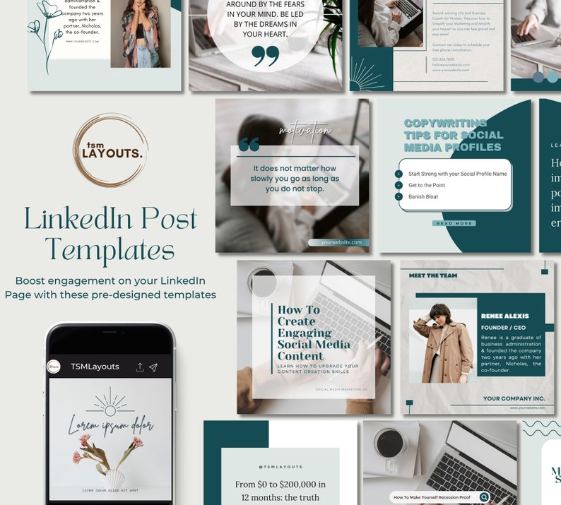 LinkedIn Post Templates CANVA Editable Post Templates