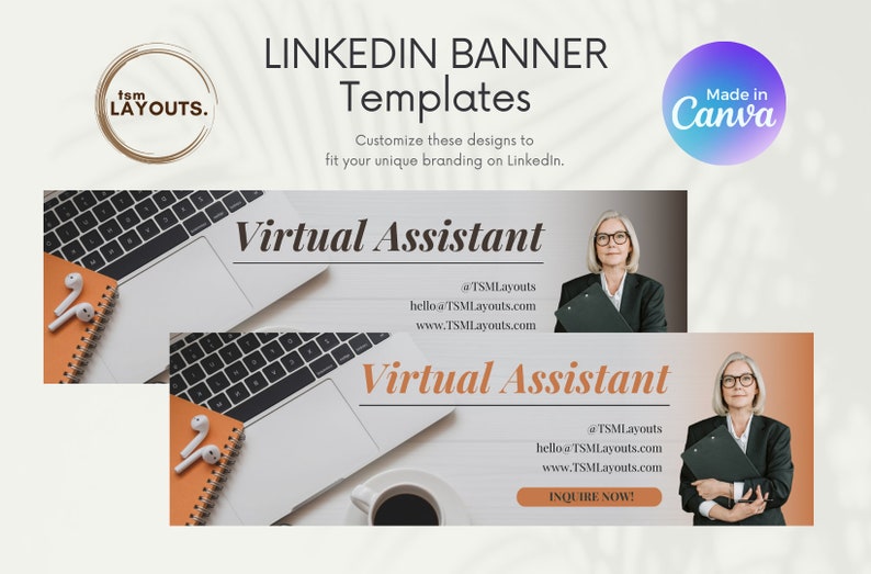 Linkedin Banner Canva Editable Templates for Creatives Aesthetic ...