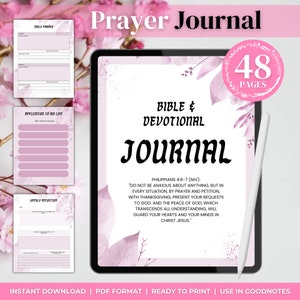 Digital Prayer Journal, Bible Study Planner, Faith Reflection Planner, Devotional Journal, Prayer Planner, Gratitude for Jesus Printable PDF