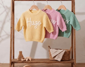 Personalized Kids Sweater, Custom Name Jumper, Embroidered Kid Sweatshirt, Baby Name Sweater, Toddler Jumper, Baby Shower Gift, New Mom Gift