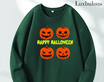 Custom Halloween pumpkin shirt, Personalized Halloween pumpkin family, Pumpkin party outfits, Custom Trick-or-treat pumpkin tees, Sweatshirt