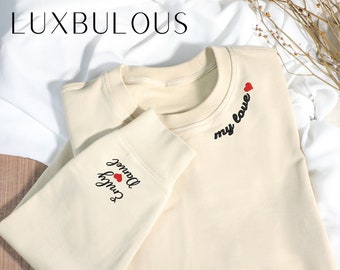 Personalized Embroidered Sweater, Couple Sweatshirt, Custom Sweater, Gift for Her, Gift for Him, Valentine's Day Gift, Anniversary Gift