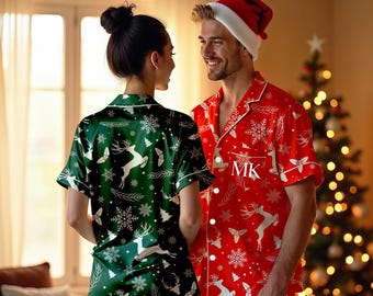Personalized Couple Christmas Pajama, Matching Pajamas, Pajamas for Couples, 1st Christmas, Christmas pjs, Mr and Mrs Christmas, Family Gift