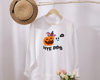 Benutzerdefinierte Halloween Hey Boo Shirt, Spooky T-Shirt Druck, Personalisierte Hey Boo Bekleidung, Personalisierte Halloween Outfits, Halloween Mode Sweatshirt