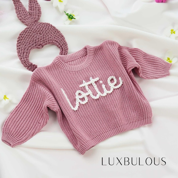 Personalized Kids Sweater, Custom Name Jumper, Kids Embroidered Jumper, New Mom Gift, Kids Sweatshirt, Baby Shower Gifts, Kids Gifts