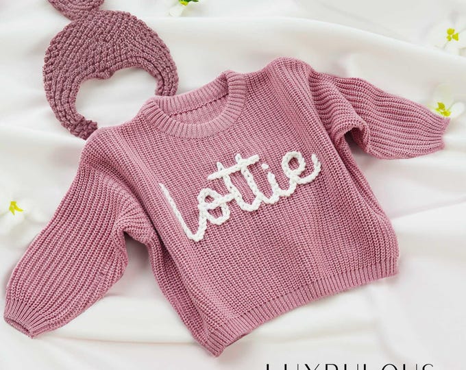 Personalized Kids Sweater, Custom Name Jumper, Kids Embroidered Jumper, New Mom Gift, Kids Sweatshirt, Baby Shower Gifts, Kids Gifts