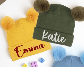 Personalized Kid's Knitted Hat, Name Beanie, Newborn Gift, Birthday Gift, Baby Shower Gift, Boy Beanie Hat, Soft Kid Winter Hat, Toddler Hat