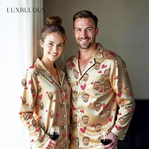 Personalized Couple Pajamas, Matching Couple, Couple Pjs, Couple Christmas, Custom Funny Pajamas, Holiday pajamas, Gifts for Couple, Pjs Set