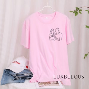 Benutzerdefinierte Porträt Besticktes Foto Tshirt, Umriss Foto Sweatshirt, benutzerdefinierte Porträt. Sweats, Erster Muttertag Geschenk, Geschenk für Mama Bild 4