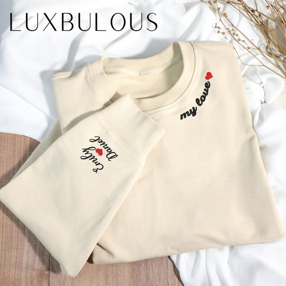 Pull brodé personnalisé, sweat couple, pull personnalisé, cadeau