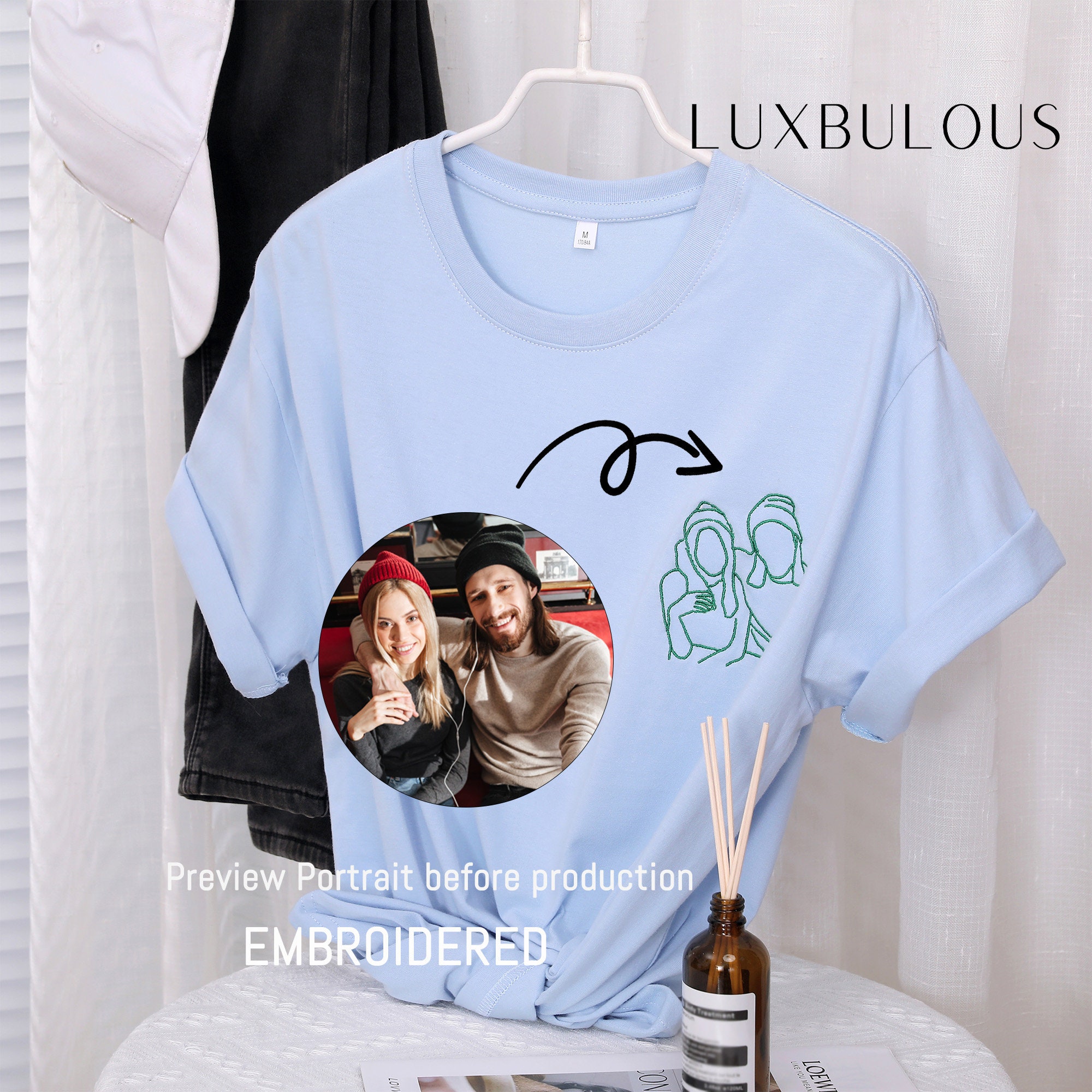Camiseta con Foto Personalizada, Cara Personalizada, Arte en Línea, Regalo Personalizado