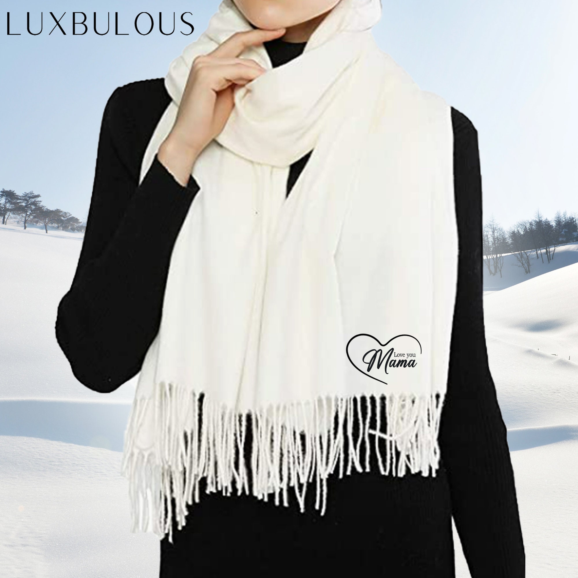 優先配送 Mother's Day Scarf, Personalised Winter Scarf, Custom Clothing