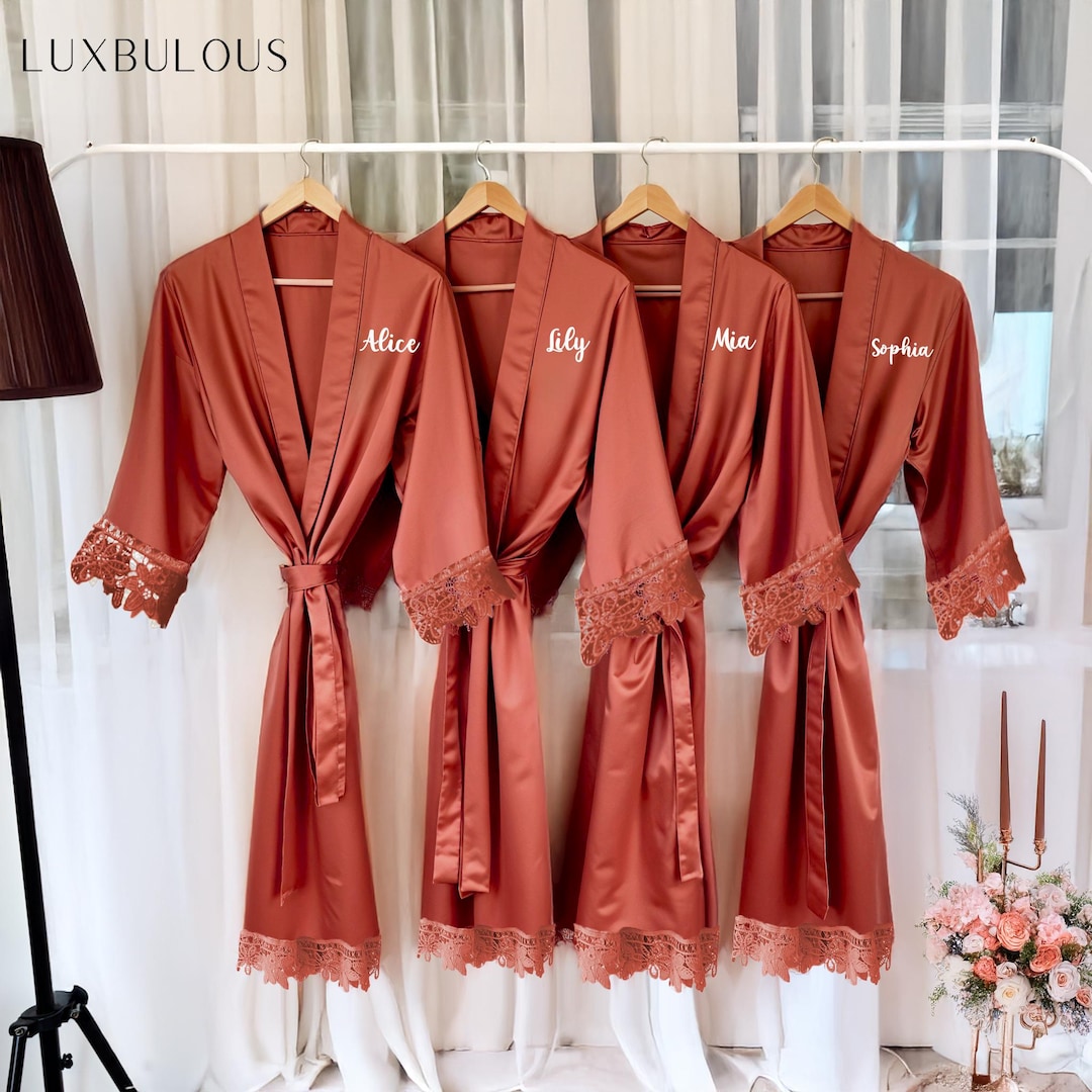 Custom Bridal Robs, Women Robes With Lace, Floral Robe, Robes for Women ...