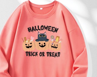 T-shirts Trick or Treat personnalisés, dessins de t-shirts Halloween personnalisés, dessins de t-shirts Witchy et fantasmagoriques, pulls molletonnés d'Halloween