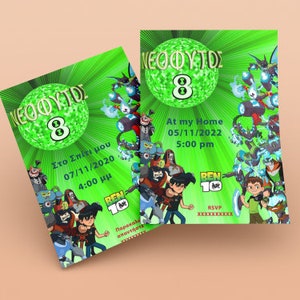 Ben 10 party uitnodiging - Uitnodiging om te feesten met Ben10