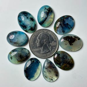 Cabochão de Opala Peruana: Pedra preciosa lisa para fabricação de joias (formato misto de 17-19 mm)