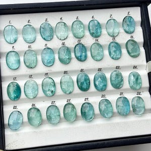 Paraiba Kyanit Rosenslipade Ädelstenar: Naturlig Flatback Storlek 10 x 14 mm Oval Form För Smyckestillverkning