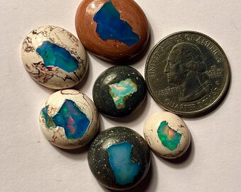 Mexican Cantera Opal Cabochon: Loose Gemstone for Jewelry Making (14-22mm Mix Shape
