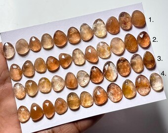Topacio Imperial de corte rosa: piedra preciosa suelta de forma irregular (tamaño 7 x 10 mm - 9 x 14 mm) para la fabricación de joyas.
