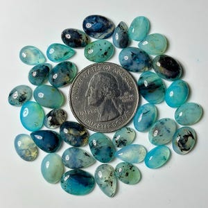 Cabochão de Opala Peruana: Pedra preciosa solta de vários formatos (faixa de tamanho de 8 a 11 mm)