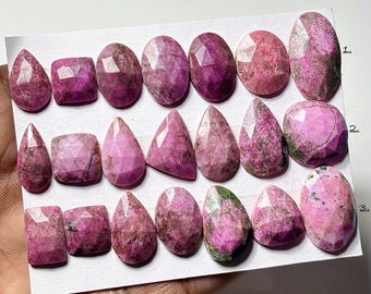 Cobalto Calcite Rose Cut Gemstones, Mixed Shape Loose Stone For Jewelry Making