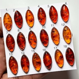 Poland Amber Cabochon: Natural Flatback Loose Gemstones For Jewelry Making