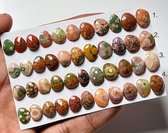 Ocean Jasper Rosecut Gemstone, Ocean Jasper Size 9-12mm Uneven Shape Loose Gemstone, Ocean Jasper Rosecut for Jewelry Making Stone, Jasper