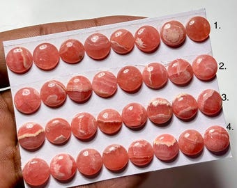 Cabujón de rodocrosita: piedra preciosa redonda de 10 mm para joyería